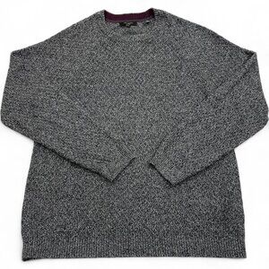 Ted Baker London Size 5 Men's Cable Knit Gray Black Cotton Blend Sweater XL